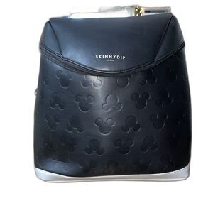 Disney X Skinny Dip London Mickey Faux Leather Backpack  Black Gray